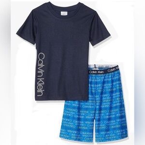 NWT-Calvin Klein Boys 2 Piece Sleepwear Top and Bottom Pajama Short Set -Sz XL